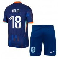 Echipament fotbal Olanda Donyell Malen #18 Tricou Deplasare European 2024 pentru copii maneca scurta (+ Pantaloni scurti)